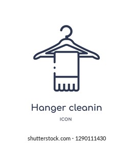 Linear hanger cleanin icon from Cleaning outline collection. Thin line hanger cleanin vector isolated on white background. hanger cleanin trendy illustration