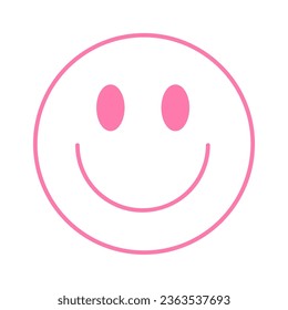 Linear Happy Emoji Vector Illustration