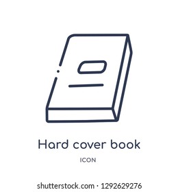 Linear hard cover book icon from Education outline collection. Thin line hard cover book icon vector isolated on white background. hard cover book trendy illustration