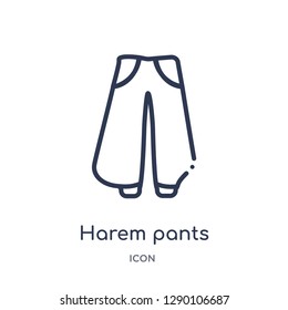Linear harem pants icon from Clothes outline collection. Thin line harem pants vector isolated on white background. harem pants trendy illustration