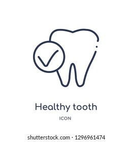 Linear healthy tooth icon from Dentist outline collection. Thin line healthy tooth icon isolated on white background. healthy tooth trendy illustration