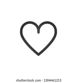 Linear heart icon, minimalistic design. Valentines day icon. Vector illustration isolated on white