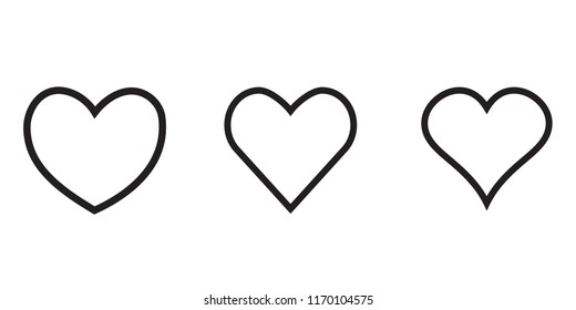 Linear Heart Icon, Outline Love Icon