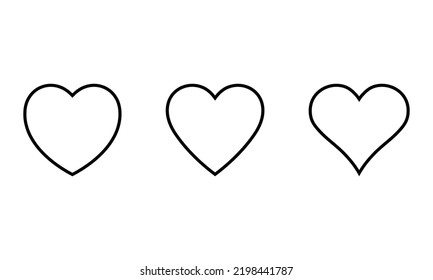 Linear heart icon, outline love icon.