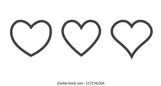 Linear Heart Icon, Vector Linear Icons Thin Grey Line