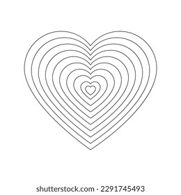 Linear heart line for celebration decoration design. Heart symbol. Love icon. Vector illustration.