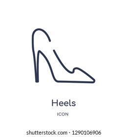 Linear heels icon from Clothes outline collection. Thin line heels vector isolated on white background. heels trendy illustration