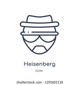 Linear heisenberg icon from Emotions outline collection. Thin line heisenberg icon vector isolated on white background. heisenberg trendy illustration