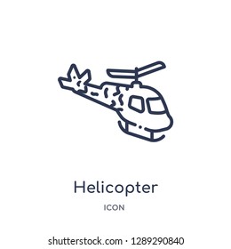 Linear helicopter icon from Army and war outline collection. Thin line helicopter vector isolated on white background. helicopter trendy illustration