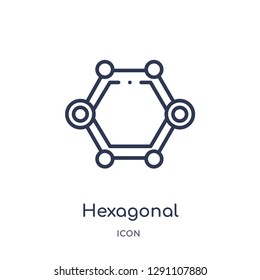 Linear hexagonal interconnections icon from Business and analytics outline collection. Thin line hexagonal interconnections vector