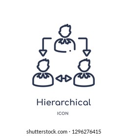 Linear hierarchical structure icon from Digital economy outline collection. Thin line hierarchical structure icon vector isolated on white background. hierarchical structure trendy illustration