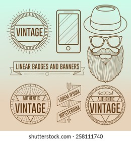 Linear Hipster Badges,symbols and Banners