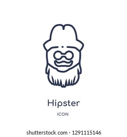 Linear hipster icon from Blogger and influencer outline collection. Thin line hipster vector isolated on white background. hipster trendy illustration