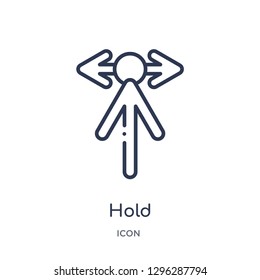 Linear hold icon from Cursor outline collection. Thin line hold icon vector isolated on white background. hold trendy illustration
