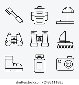 CONJUNTO DE ICONOS DE ACTIVIDAD LINEAL DE FESTIVA 
