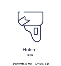 Linear holster icon from Desert outline collection. Thin line holster icon vector isolated on white background. holster trendy illustration