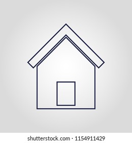 Linear home or house icon isolated flat vector sign