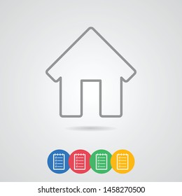 A linear home vector icon to be used in web applications, mobile applications and print media. Home page. A sign of home. A symbol of a house.