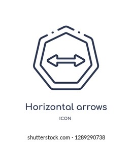 Linear horizontal arrows icon from Arrows outline collection. Thin line horizontal arrows vector isolated on white background. horizontal arrows trendy illustration
