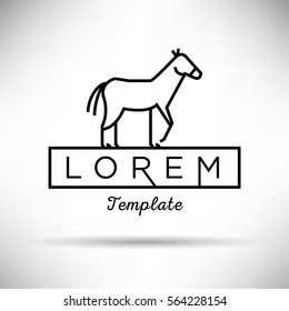 Linear Horse Sign Vector Design