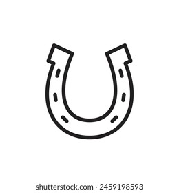 Linear horseshoe icon, horse horseshoe, simple illustration for design, etc.