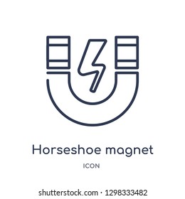 Linear horseshoe magnet icon from General outline collection. Thin line horseshoe magnet icon isolated on white background. horseshoe magnet trendy illustration