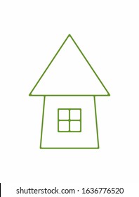 Linear house. Icon, logo, symbol. Vector illustration.