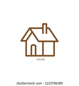 Linear house icon. Vector graphics