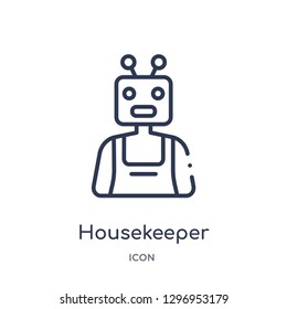 Linear housekeeper icon from Electronics outline collection. Thin line housekeeper icon isolated on white background. housekeeper trendy illustration