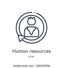Linear human resources icon from Human resources outline collection. Thin line human resources icon isolated on white background. human resources trendy illustration