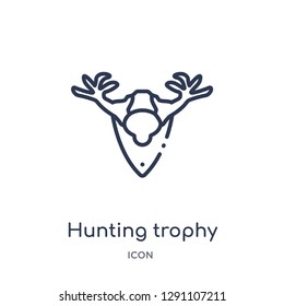 Linear hunting trophy icon from Camping outline collection. Thin line hunting trophy vector isolated on white background. hunting trophy trendy illustration