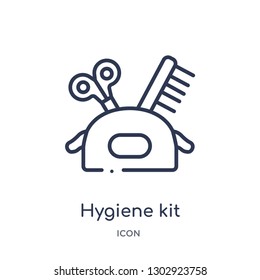 Linear Hygiene Kit Icon From Hygiene Outline Collection. Thin Line Hygiene Kit Icon Isolated On White Background. Hygiene Kit Trendy Illustration