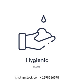 Linear hygienic icon from Medical outline collection. Thin line hygienic icon isolated on white background. hygienic trendy illustration