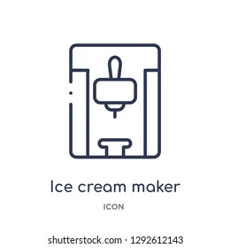 Linear ice cream maker icon from Electronic devices outline collection. Thin line ice cream maker icon vector isolated on white background. ice cream maker trendy illustration