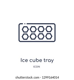 Linear ice cube tray icon from Kitchen outline collection. Thin line ice cube tray icon isolated on white background. ice cube tray trendy illustration