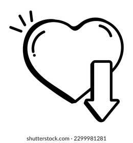 A linear icon of add to favourite 