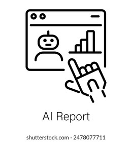 Here’s a linear icon of an ai report 