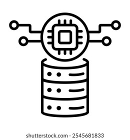 A linear icon of ai server