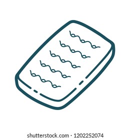 Linear icon of air mattress. Bedding sign