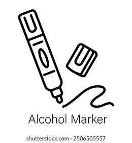 A linear icon of alcohol marker 
