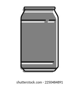 Linear icon, aluminum can for soft drinks. Storing cocktails and soda in jar. Simple black and white vector isolated on white background