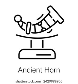 Here’s a linear icon of ancient horn 