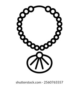 A linear icon of an ancient shell necklace 