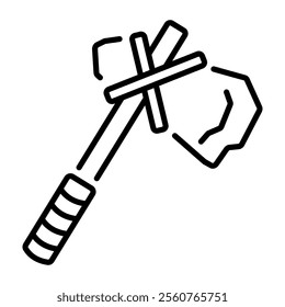 A linear icon of ancient stone hatchet 