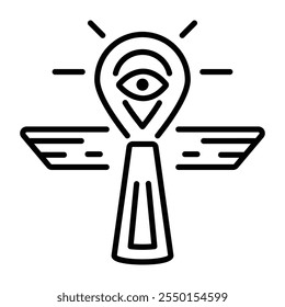 A linear icon of ankh tattoo 