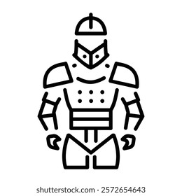 A linear icon of armour character 