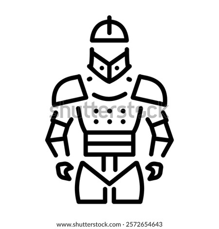 A linear icon of armour character 