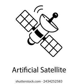 Here�s a linear icon of artificial satellite