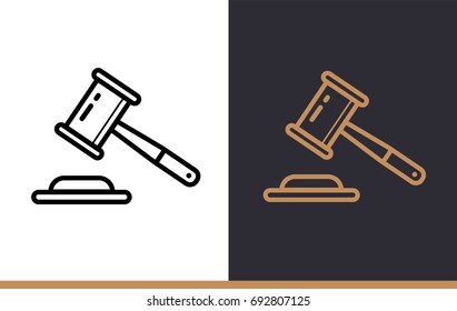 Linear icon auction of finance, banking. High quality modern icons suitable for print, website and presentation