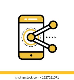 Linear icon Augmented reality. Virtual and augmented reality gadgets. Suitable for banners, mobile application, website, interfaces